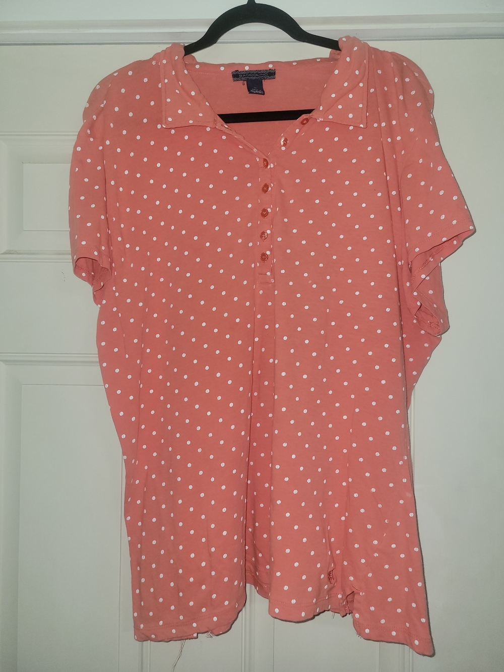 Bandolino Coral Pink Polka Dot Button-Front Shirt